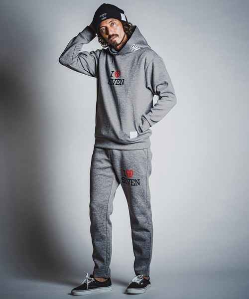 seventy seven（セブンティセブン）の「mpa4176- cardboard P-O hoodie (I love seven) パーカー(7726W050)（パーカー・メンズ・ブラック/ネイビー/トップグレー・S/M/L/XL）」の6枚目の写真
