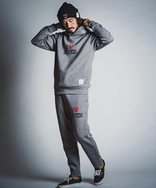 seventy seven（セブンティセブン）の「mpa4176- cardboard P-O hoodie (I love seven) パーカー(7726W050)（パーカー・メンズ・ブラック/ネイビー/トップグレー・S/M/L/XL）」の7枚目の写真