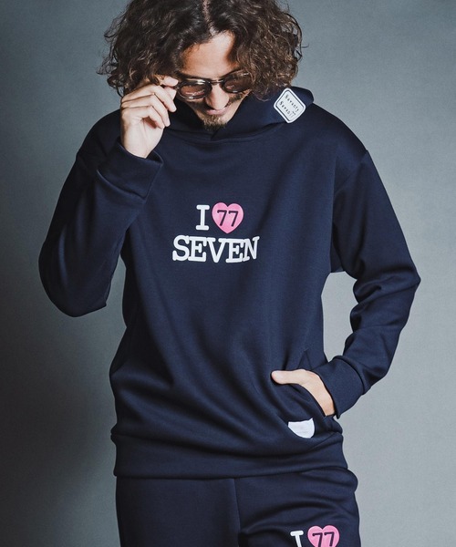 seventy seven（セブンティセブン）の「mpa4176- cardboard P-O hoodie (I love seven) パーカー(7726W050)（パーカー・メンズ・ブラック/ネイビー/トップグレー・S/M/L/XL）」の10枚目の写真