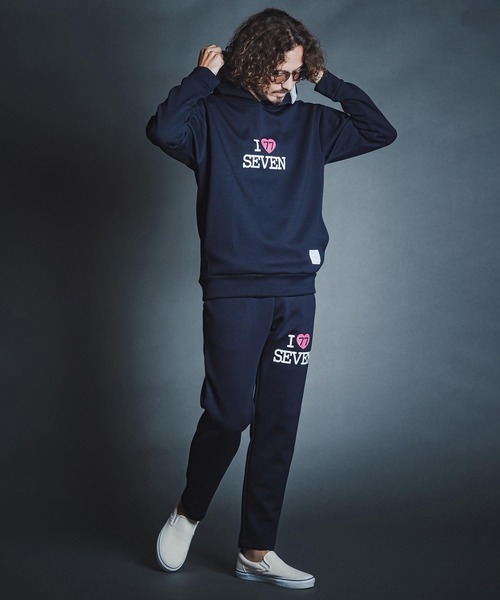 seventy seven（セブンティセブン）の「mpa4176- cardboard P-O hoodie (I love seven) パーカー(7726W050)（パーカー・メンズ・ブラック/ネイビー/トップグレー・S/M/L/XL）」の13枚目の写真