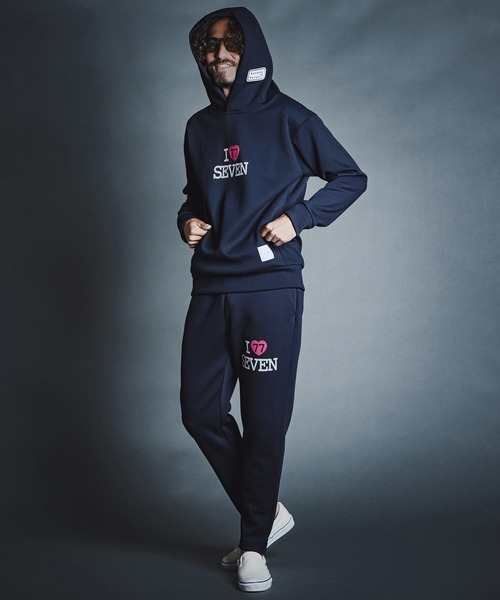 seventy seven（セブンティセブン）の「mpa4176- cardboard P-O hoodie (I love seven) パーカー(7726W050)（パーカー・メンズ・ブラック/ネイビー/トップグレー・S/M/L/XL）」の14枚目の写真