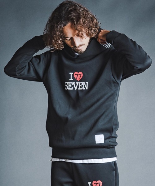 seventy seven（セブンティセブン）の「mpa4176- cardboard P-O hoodie (I love seven) パーカー(7726W050)（パーカー・メンズ・ブラック/ネイビー/トップグレー・S/M/L/XL）」の16枚目の写真