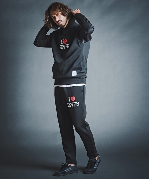 seventy seven（セブンティセブン）の「mpa4176- cardboard P-O hoodie (I love seven) パーカー(7726W050)（パーカー・メンズ・ブラック/ネイビー/トップグレー・S/M/L/XL）」の18枚目の写真