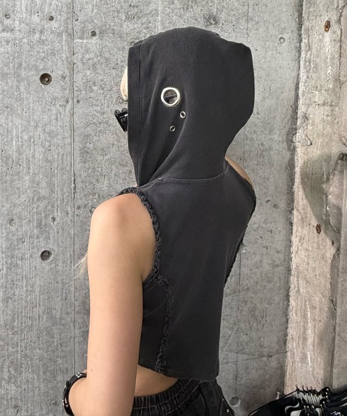 Figments（フィグメンツ）の「ｶｯﾄﾌﾘﾙﾊﾄﾒﾌｰﾃﾞｨｰ（ベスト・レディース・スミクロ・FREE）」の9枚目の写真