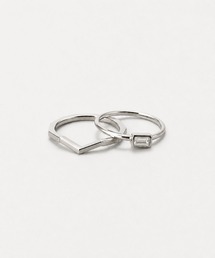 【金属アレルギー対応】2setバケットフラグメントリング/ニッケルフリー　結婚式二次会 お呼ばれ セットリング 重ね付け
