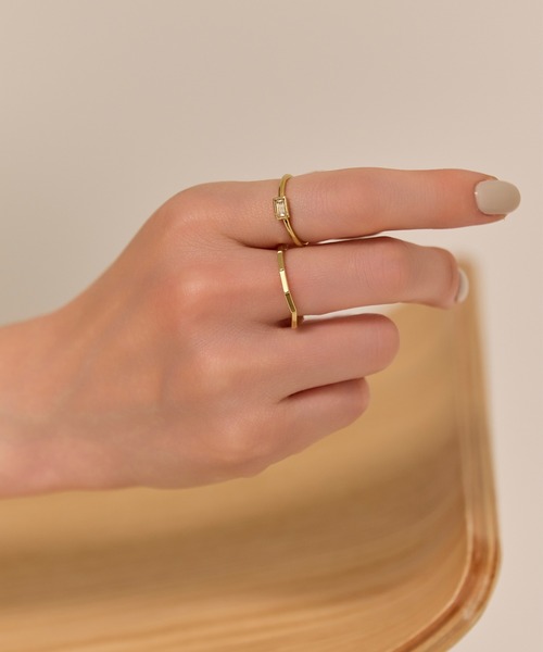 Phoebe(フィービィー)の「【金属アレルギー対応】2setバケットフラグメントリング/ニッケルフリー 結婚式二次会 お呼ばれ セットリング 重ね付け(リング・レディース・シルバー/イエローゴールド・FREE)」の4枚目の写真