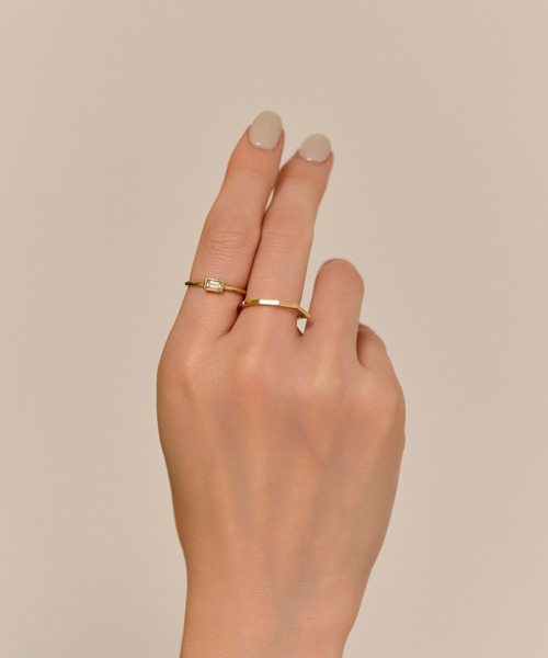 Phoebe(フィービィー)の「【金属アレルギー対応】2setバケットフラグメントリング/ニッケルフリー 結婚式二次会 お呼ばれ セットリング 重ね付け(リング・レディース・シルバー/イエローゴールド・FREE)」の5枚目の写真