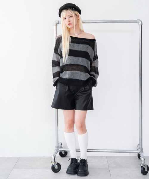 WEGO(ウィゴー)の「WEGO/【26年秋冬新作】PUショートパンツ(その他パンツ・レディース・ブラック・MEDIUM/SMALL)」の2枚目の写真
