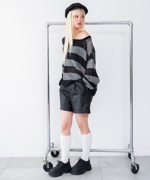 WEGO(ウィゴー)の「WEGO/【26年秋冬新作】PUショートパンツ(その他パンツ・レディース・ブラック・MEDIUM/SMALL)」の12枚目の写真