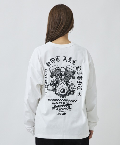 ムラサキスポーツ(ムラサキスポーツ)の「DEAR LAUREL/ディアローレル 長袖 Tシャツ ロンT バックプリント DL26F-2203(Tシャツ/カットソー・メンズ・ブラック/オレンジ/ホワイト・M/L/XL)」の2枚目の写真