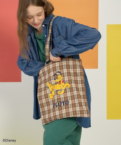 AMERICAN HOLIC(アメリカンホリック)の「【Mickey&Friends】トートBAG(トートバッグ・レディース・ライトイエロー/ピンク/キャメル/ブラウン/シルバー/パープル/ブルー/ネイビー/グリーン・FREE)」の7枚目の写真