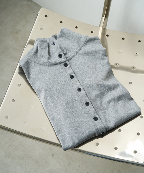 セール】限定展開 2WAY 襟 ハイネック ボタン ロングスリーブ トップス