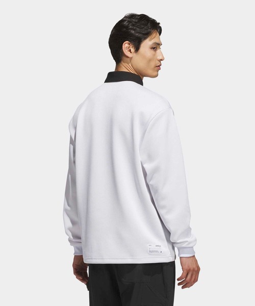 adidas(アディダス)の「長袖ニット スウェット ポロシャツ【adidas Golf/アディダスゴルフ】(ポロシャツ・メンズ・ホワイト・LARGE/3XL/XX-LARGE/X-LARGE/SMALL/MEDIUM)」の2枚目の写真
