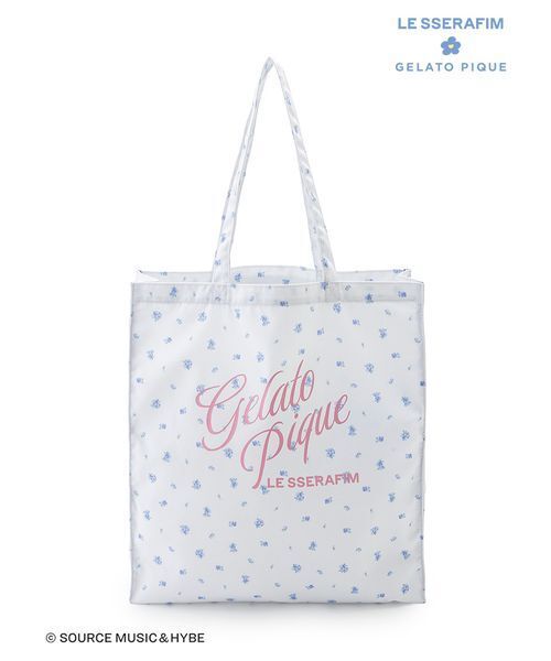 gelato pique(ジェラートピケ)の「【LE SSERAFIM】小花柄トートバッグ(トートバッグ・レディース・ピンク/ブルー・F)」の2枚目の写真
