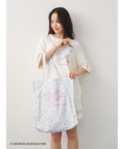 gelato pique(ジェラートピケ)の「【LE SSERAFIM】小花柄トートバッグ(トートバッグ・レディース・ピンク/ブルー・F)」の14枚目の写真