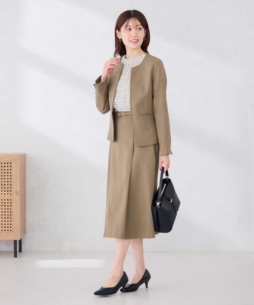 a.v.v（アーヴェヴェ）の「【洗える/抗ピリング/吸水速乾/ストレッチ】梳毛調 キーネックジャケット[セットアップ対応]（その他アウター・レディース・チャコールグレー/ダークネイビー/モカ・38/36/40/34）」の16枚目の写真