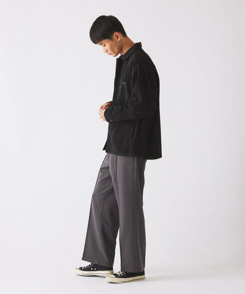 JOURNAL STANDARD relume（ジャーナルスタンダード　レリューム）の「テック ”SOLOTEX(R)” コーデュロイ ウォッシャブル CPOシャツジャケット（シャツ/ブラウス・メンズ・チャコールグレー/ブラック/ブラウン/ベージュ系その他/ダークブルー・SMALL/MEDIUM/LARGE）」の8枚目の写真