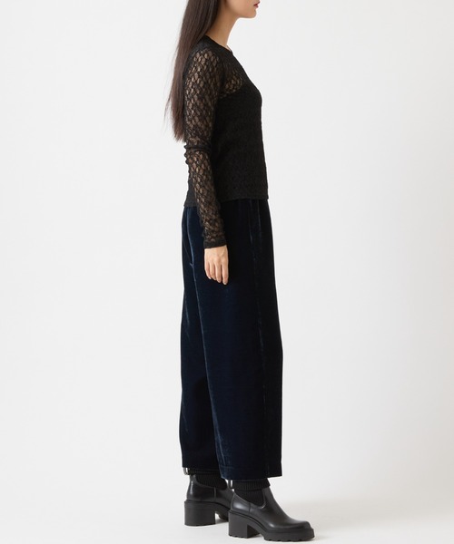 R-ISM(リズム)の「【洗える】ストレッチレースカットソー(Tシャツ/カットソー・レディース・ブラック・4)」の3枚目の写真