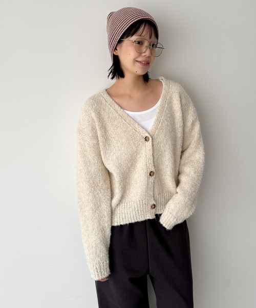 CANAL JEAN(キャナルジーン)の「El mar MIXニットカーディガン(カーディガン/ボレロ・レディース・ブラウン/アイボリー・ONE SIZE)」の6枚目の写真