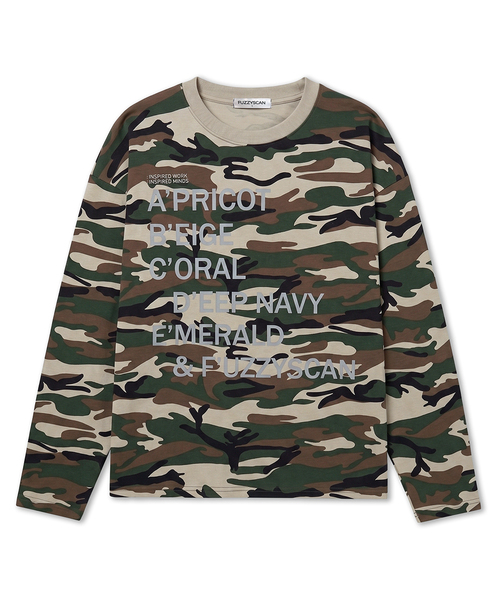FUZZY SCAN(ファジスキャン)の「エフカモロングスリーブ3カラー(Tシャツ/カットソー・レディース・ベージュ/カーキ/グレー・ONE SIZE)」の1枚目の写真