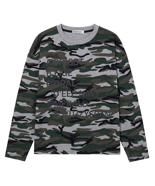 FUZZY SCAN(ファジスキャン)の「エフカモロングスリーブ3カラー(Tシャツ/カットソー・レディース・ベージュ/カーキ/グレー・ONE SIZE)」の2枚目の写真