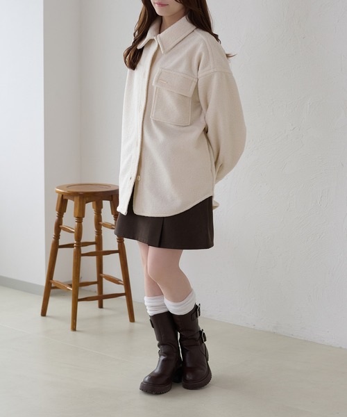 apres jour clair（アプレジュールクレア）の「【apres jour clair】カラーブークレシャツジャケット（テーラードジャケット・レディース・グリーン/アイボリー/ライトブルー/ブラウン系その他・フリー/X-LARGE）」の13枚目の写真