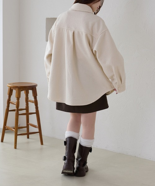apres jour clair（アプレジュールクレア）の「【apres jour clair】カラーブークレシャツジャケット（テーラードジャケット・レディース・グリーン/アイボリー/ライトブルー/ブラウン系その他・フリー/X-LARGE）」の14枚目の写真