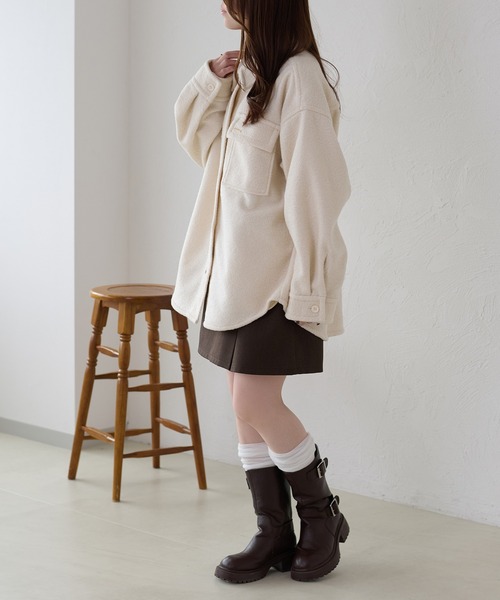 apres jour clair（アプレジュールクレア）の「【apres jour clair】カラーブークレシャツジャケット（テーラードジャケット・レディース・グリーン/アイボリー/ライトブルー/ブラウン系その他・フリー/X-LARGE）」の15枚目の写真