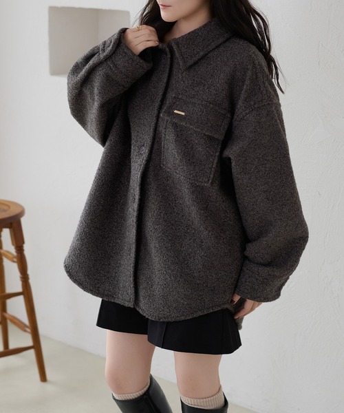 apres jour clair（アプレジュールクレア）の「【apres jour clair】カラーブークレシャツジャケット（テーラードジャケット・レディース・グリーン/アイボリー/ライトブルー/ブラウン系その他・フリー/X-LARGE）」の20枚目の写真