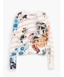 Mixed pattern sheer knit / ミックスパターンシアーニット