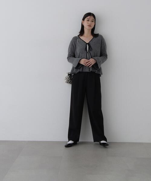 N.(N. Natural Beauty Basic)(エヌエヌナチュラルビューティーベーシック)の「タックワイドパンツ(その他パンツ・レディース・ブラウン/ブラック/オフホワイト・MEDIUM/SMALL)」の8枚目の写真