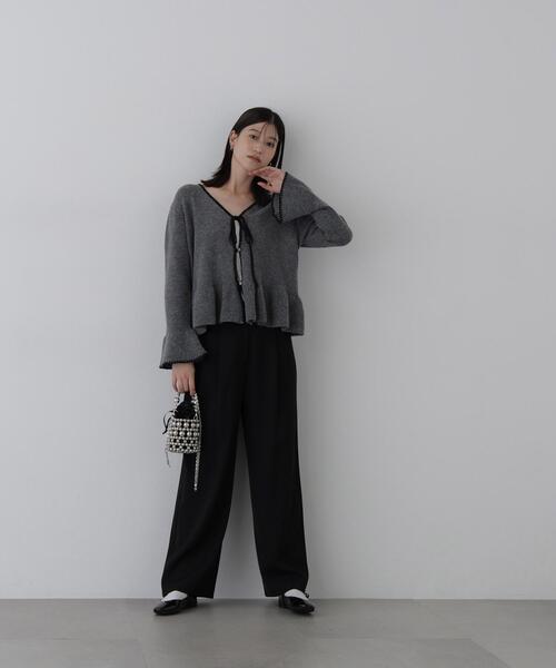 N.(N. Natural Beauty Basic)(エヌエヌナチュラルビューティーベーシック)の「タックワイドパンツ(その他パンツ・レディース・ブラウン/ブラック/オフホワイト・MEDIUM/SMALL)」の12枚目の写真