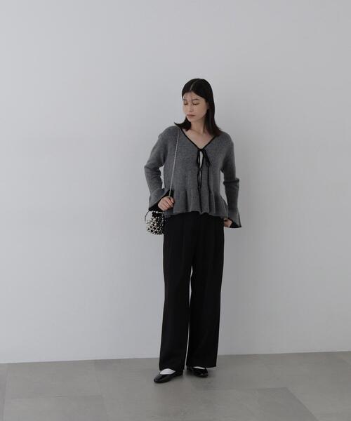 N.(N. Natural Beauty Basic)(エヌエヌナチュラルビューティーベーシック)の「タックワイドパンツ(その他パンツ・レディース・ブラウン/ブラック/オフホワイト・MEDIUM/SMALL)」の14枚目の写真