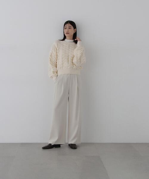 N.(N. Natural Beauty Basic)(エヌエヌナチュラルビューティーベーシック)の「タックワイドパンツ(その他パンツ・レディース・ブラウン/ブラック/オフホワイト・MEDIUM/SMALL)」の16枚目の写真