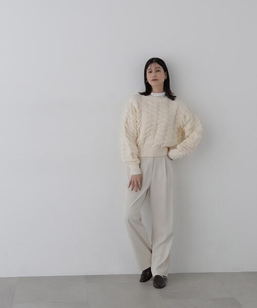 N.(N. Natural Beauty Basic)(エヌエヌナチュラルビューティーベーシック)の「タックワイドパンツ(その他パンツ・レディース・ブラウン/ブラック/オフホワイト・MEDIUM/SMALL)」の22枚目の写真