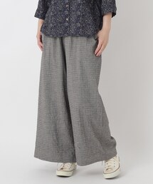 綿レーヨンPU 10分丈ワイドパンツ