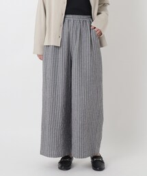 綿レーヨンPU 10分丈ワイドパンツ