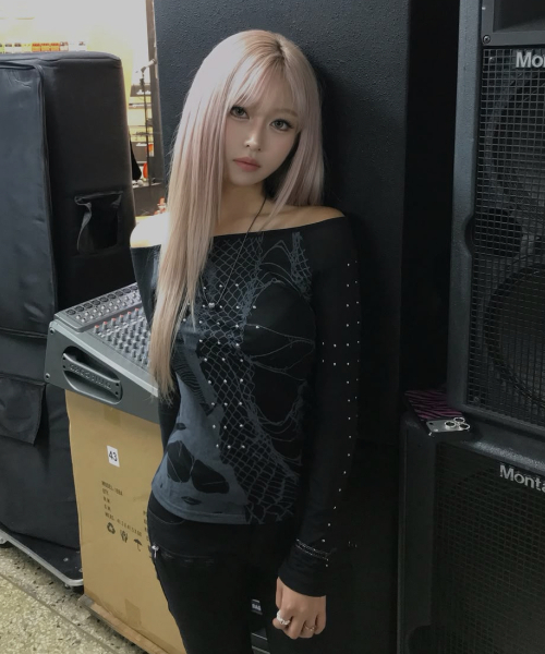 FANCY CLUB(ファンシークラブ)の「ウェブスタッド オフショルダー (BLACK) F26ZB525(Tシャツ/カットソー・レディース・その他・FREE)」の4枚目の写真