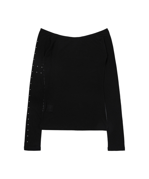 FANCY CLUB(ファンシークラブ)の「ウェブスタッド オフショルダー (BLACK) F26ZB525(Tシャツ/カットソー・レディース・その他・FREE)」の9枚目の写真