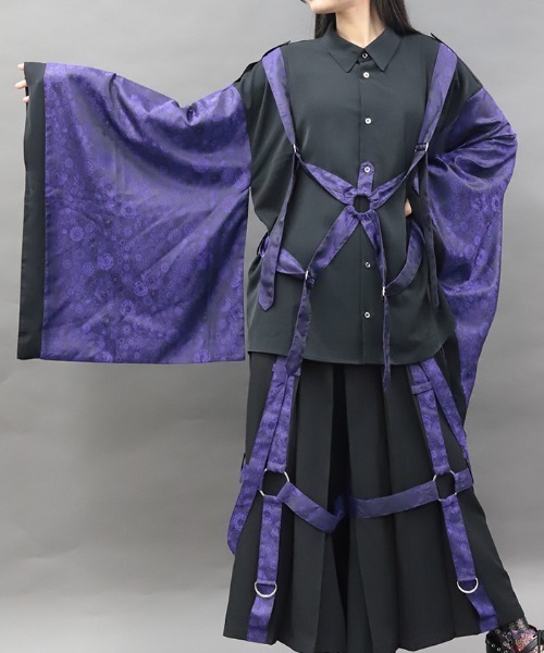 axes femme(アクシーズファム)の「パラシュート和袖シャツ(シャツ/ブラウス・レディース・レッドパープル/ブラック・MEDIUM/LARGE)」の7枚目の写真