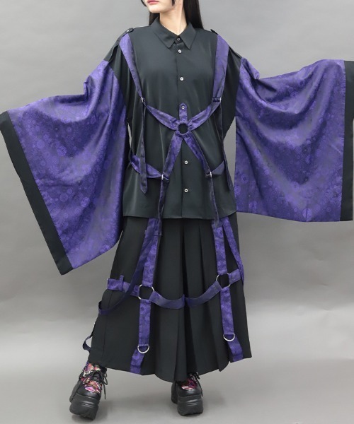 axes femme(アクシーズファム)の「パラシュート和袖シャツ(シャツ/ブラウス・レディース・レッドパープル/ブラック・MEDIUM/LARGE)」の9枚目の写真