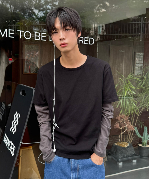 SIGNATURE（シグネチャ）の「ボーダースリーブレイヤード長袖Tシャツ[ブラック]（Tシャツ/カットソー・レディース・その他・LARGE/MEDIUM）」の3枚目の写真