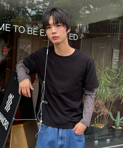 SIGNATURE（シグネチャ）の「ボーダースリーブレイヤード長袖Tシャツ[ブラック]（Tシャツ/カットソー・レディース・その他・LARGE/MEDIUM）」の4枚目の写真