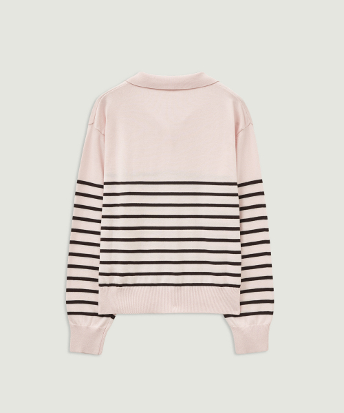 LMOOD WOMEN(エルムード ウーマン)の「CITYAL Cotton Stripe Rugby Knit Pale Pink(ニット/セーター・レディース・その他・36/38)」の3枚目の写真
