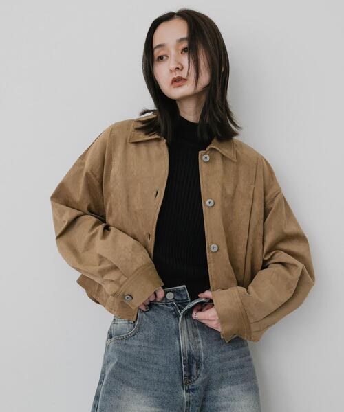SENSE OF PLACE by URBAN RESEARCH(センスオブプレイスバイアーバンリサーチ)の「『抗菌/防臭』クロップドタックアソートジャケット(その他アウター・レディース・ブラック/ベージュ/ブラウン・ONE)」の1枚目の写真