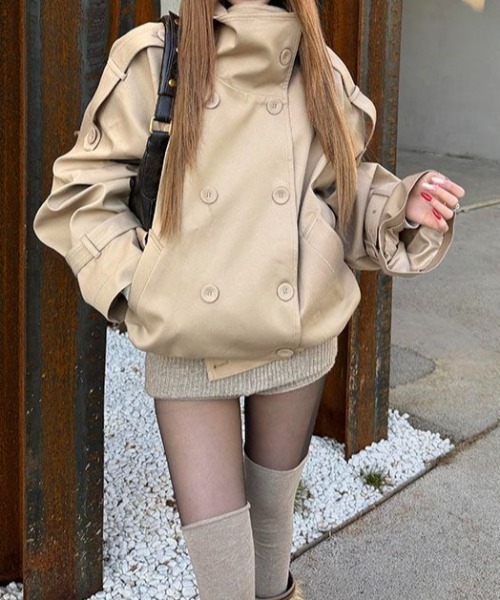 FLINEA(フリネア)の「スタンドカラートレンチコート(トレンチコート・レディース・ベージュ・S/M/L/XL)」の3枚目の写真
