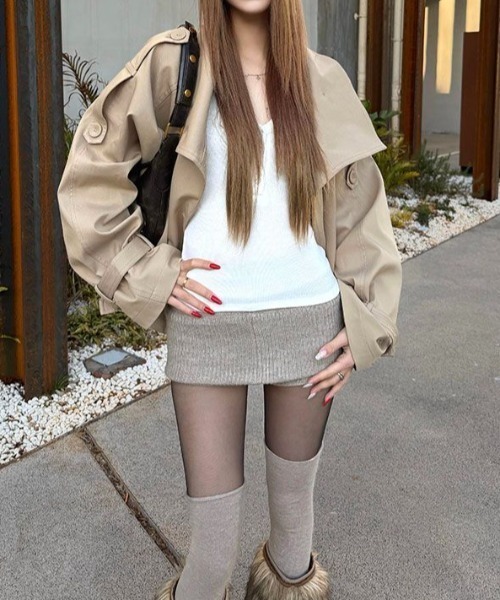 FLINEA(フリネア)の「スタンドカラートレンチコート(トレンチコート・レディース・ベージュ・S/M/L/XL)」の4枚目の写真