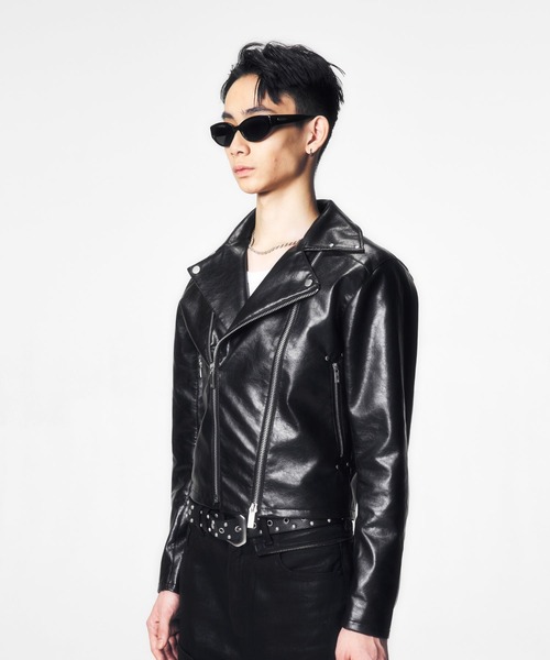 Jent Louis（ジェントルイス）の「Switch Riders Jacket / スイッチライダースジャケット（ライダースジャケット・メンズ・ブラック/グレー・M/S/L）」の5枚目の写真