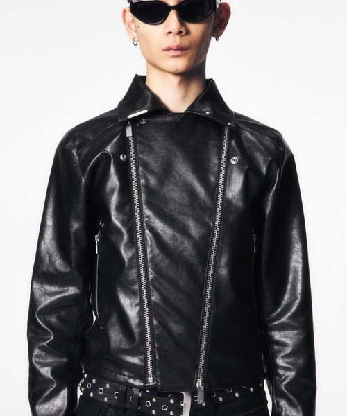 Jent Louis（ジェントルイス）の「Switch Riders Jacket / スイッチライダースジャケット（ライダースジャケット・メンズ・ブラック/グレー・M/S/L）」の7枚目の写真