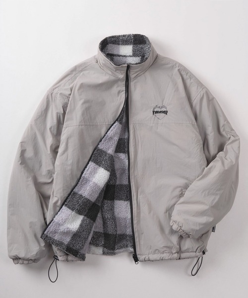 70】【THRASHER/スラッシャー】ナイロン×シープボア リバーシブル